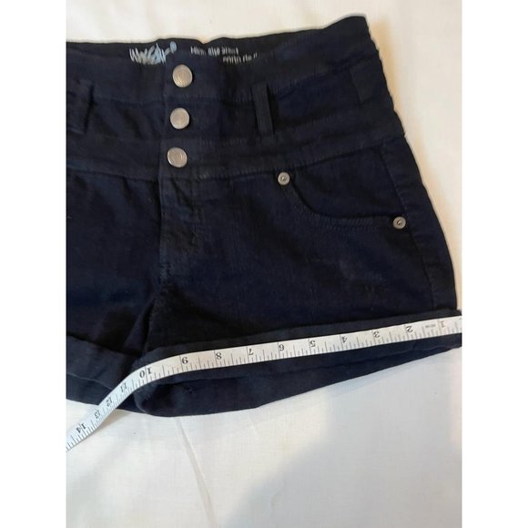 Mossimo Womens Denim Jeans Shorts Roll Cuffed Hem Button Fly Black Size 6/28 - Picture 6 of 10